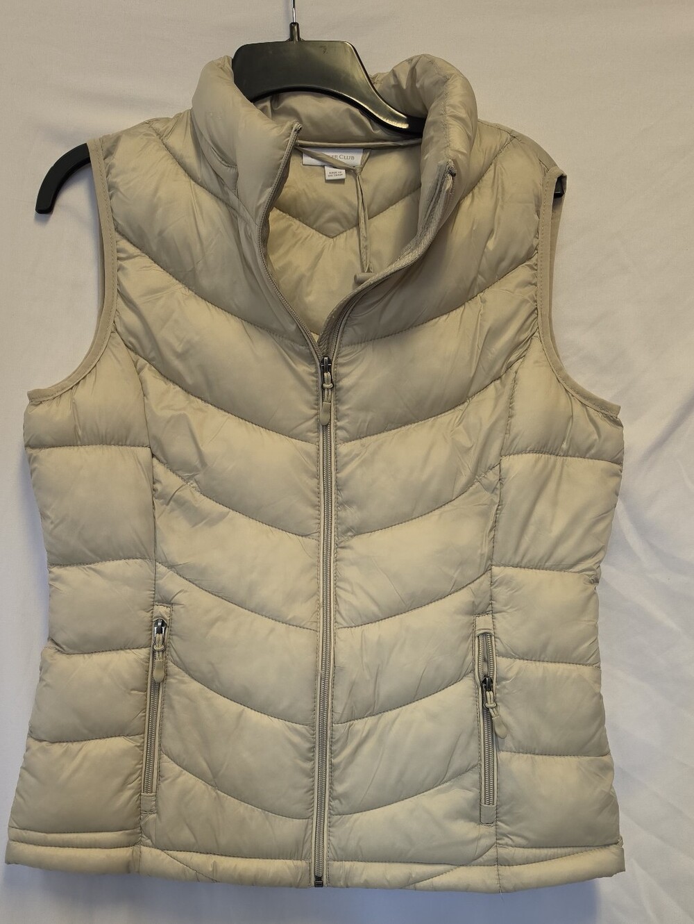 Light Beige Quilted Packable Vest - Women's Sleeveless Jacket
